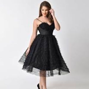 Unique Vintage 1950s Tulle Cupcake Dress Large